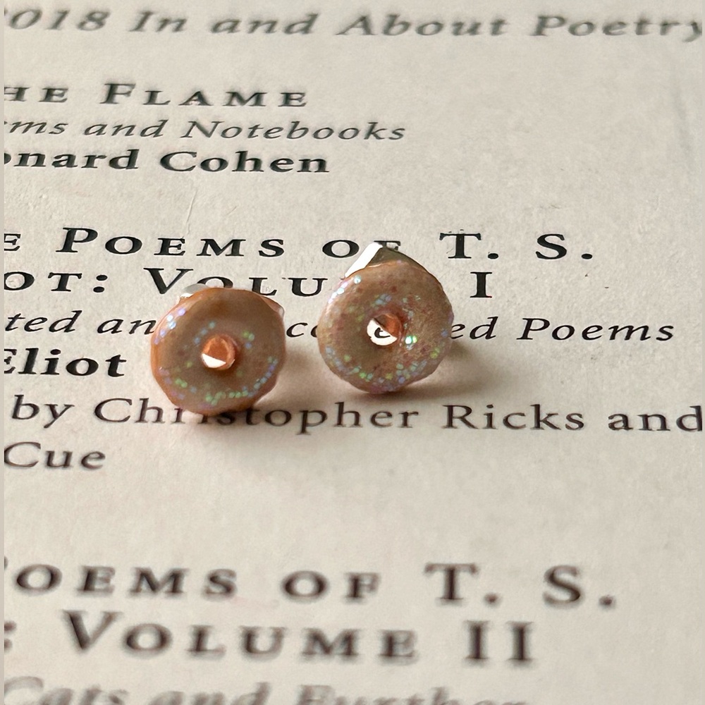 Chef’s Kiss Sparkle Opal glitter Donut Stud Earrings